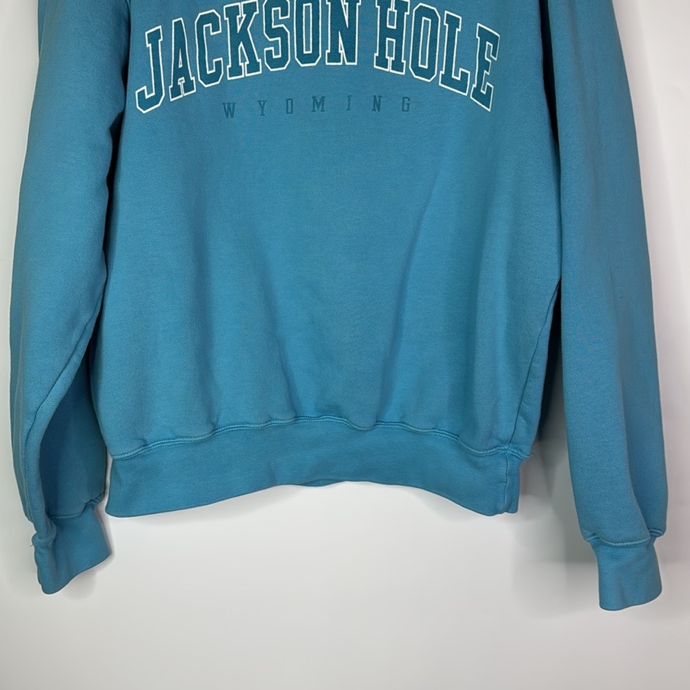 BAC Jackson Hole Wyoming Blue Crewneck Sweatshirt Size Small - Picture 3 of 8